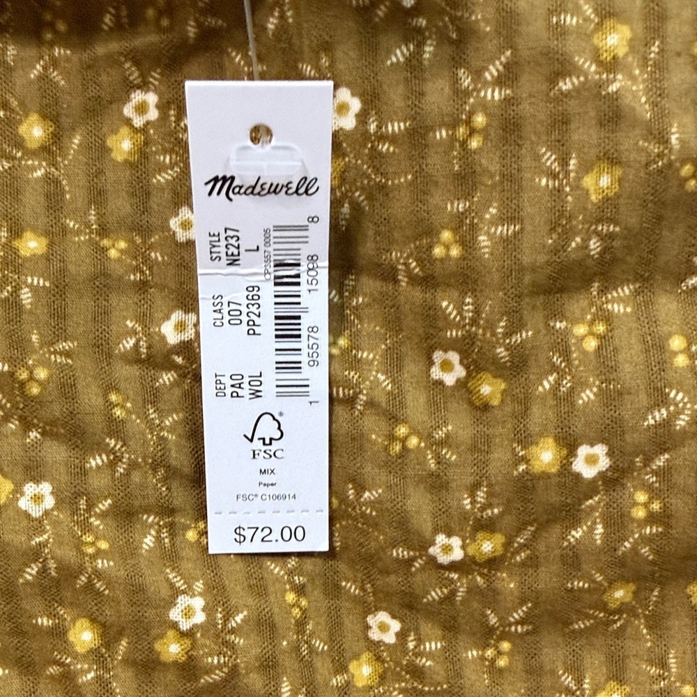 Madewell Olive Smocked Top - Picture 7 of 7